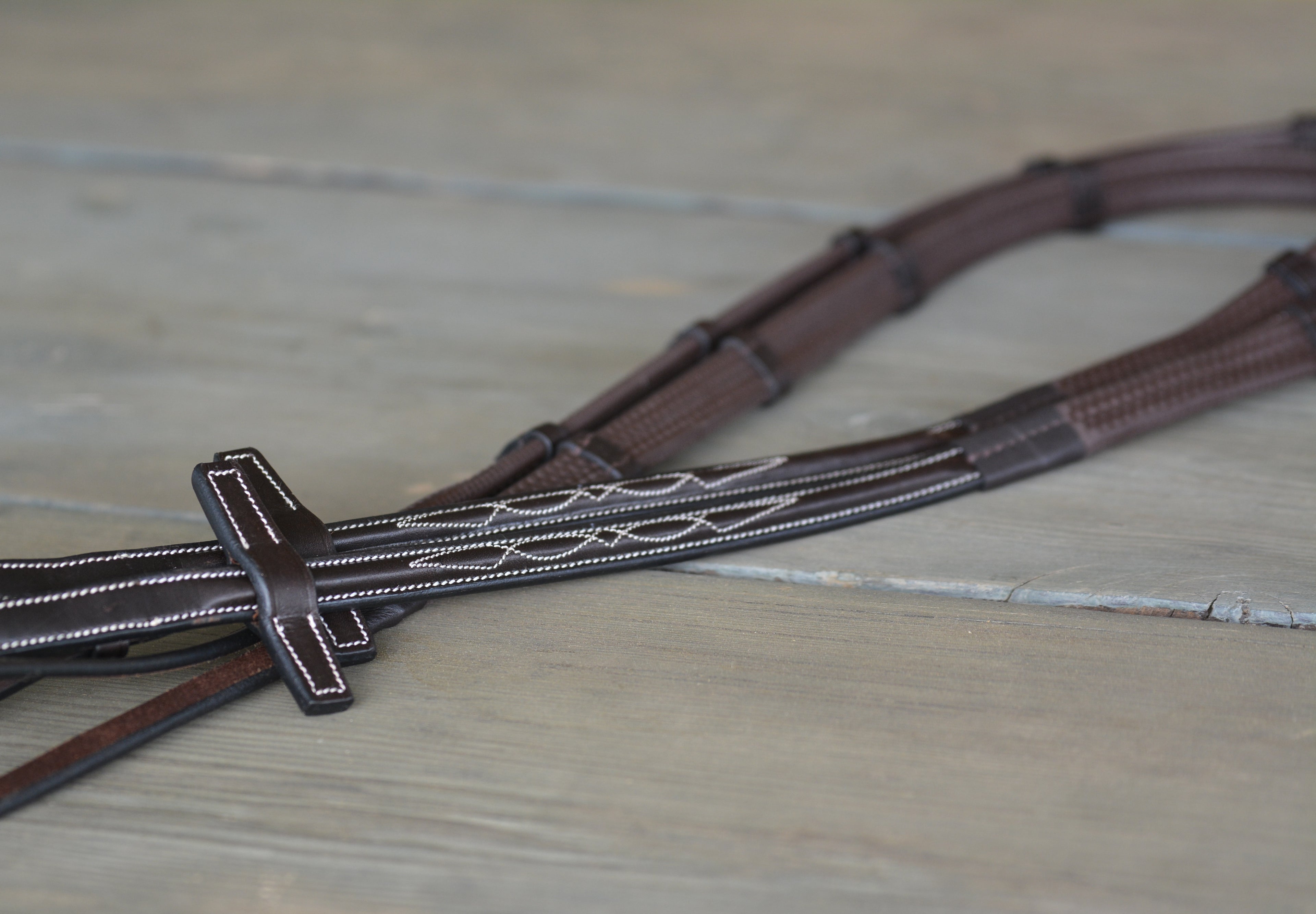 Rubber Reins with 7 Leather Loops